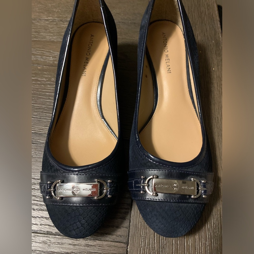 Antonio Melani navy blue wedge size 9